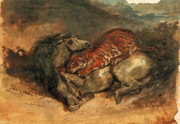 Tiger, der ein Pferd angreift – Eugène Delacroix Eugène Delacroix 2024-11-21