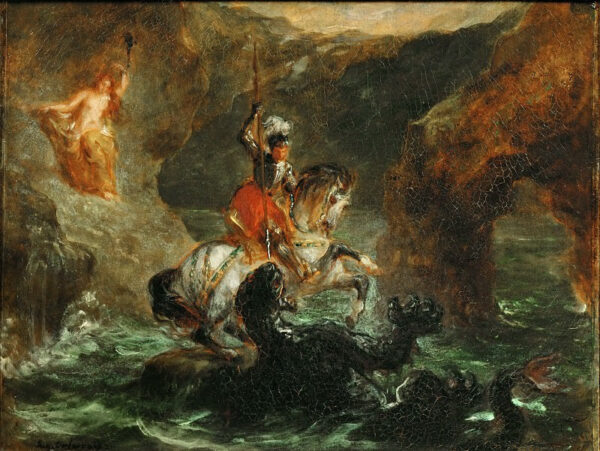 Sankt Georg im Kampf mit dem Drachen – Eugène Delacroix Eugène Delacroix 2024-11-21