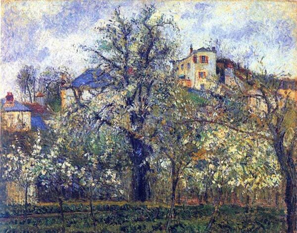 Der Gemüsegarten mit blühenden Bäumen, Frühling, Pontoise – Camille Pissarro Camille Pissarro 2024-11-21