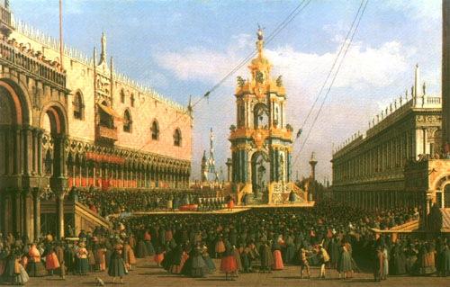 Venedig, das Giovedi Grasso Festival auf der Piazzetta – Giovanni Antonio Canal Giovanni Antonio Canal 2024-11-21