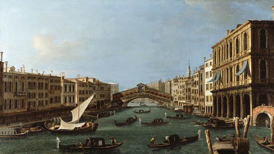 Blick auf den Grand Canal von Süden, das Palazzo Foscari rechts und die Rialtobrücke gegenüber – Giovanni Antonio Canal Giovanni Antonio Canal 2024-11-21