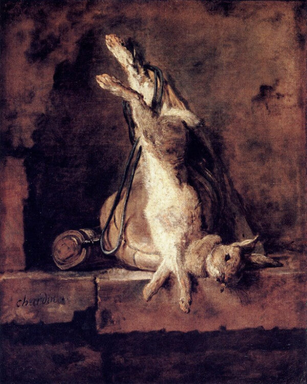 Wilder Hase mit Jagdtasche und Pulverflasche – Jean Siméon Chardin Jean Siméon Chardin 2024-12-26