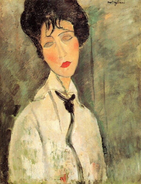 Porträt einer Frau mit einer schwarzen Krawatte – Amadeo Modigliani Amedeo Modigliani 2024-11-21