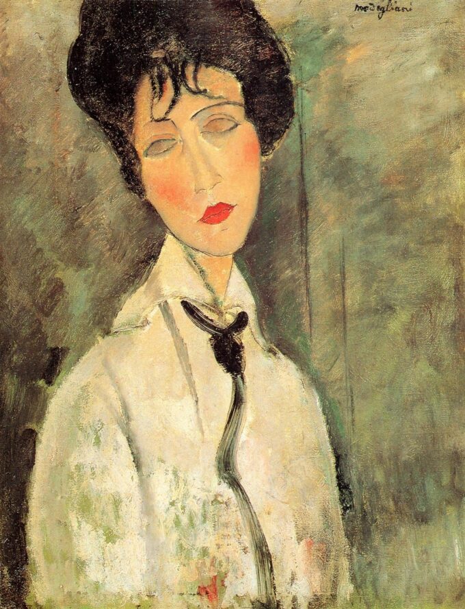 Porträt einer Frau mit einer schwarzen Krawatte – Amadeo Modigliani Amedeo Modigliani 2024-09-20