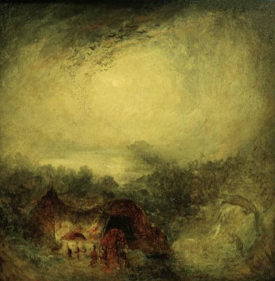 Soirée du déluge – William Turner“ auf Deutsch übersetzt wäre „Abend des Sintfluts – William Turner William Turner 2024-11-21